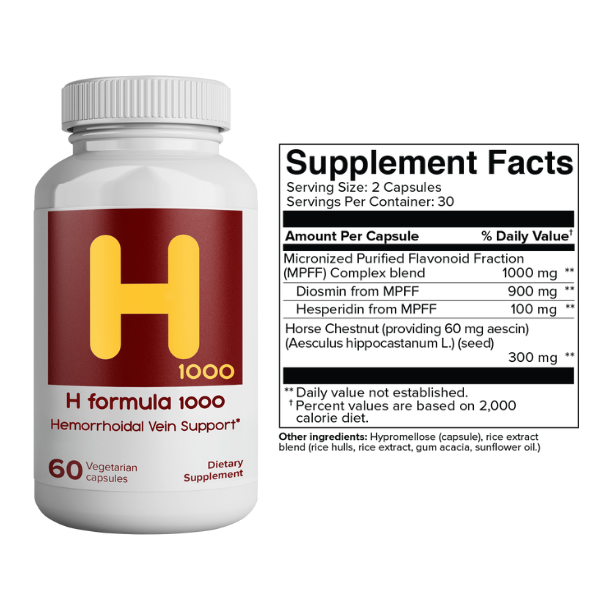 VitasupportMD Vitamins &amp; Supplements Hemorrhoid Formula 1000 Supplements facts